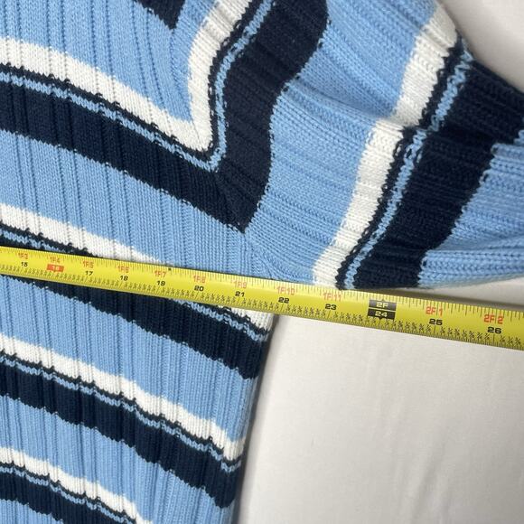 VTG Old Skool Urban Wear Mens Turtleneck Sweater Sz L Striped Skater Retro Y2K - Picture 4 of 8